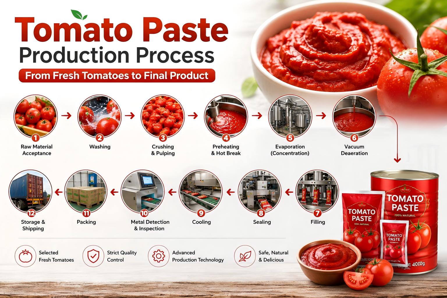 Proses Produksi Pasta Tomat: Dari Tomat Segar hingga Produk Akhir